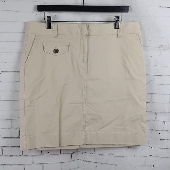 ANN TAYLOR KHAKI TAN MINI SKIRT WITH POCKETS SIZE 10 - Picture 1 of 10